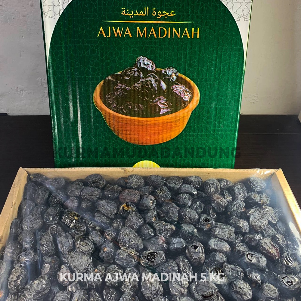 

KURMA AJWA MADINAH PREMIUM 5Kg / KURMA NABI SUPER ASLI MADINAH 5KG / KURMA AJWA PREMIUM