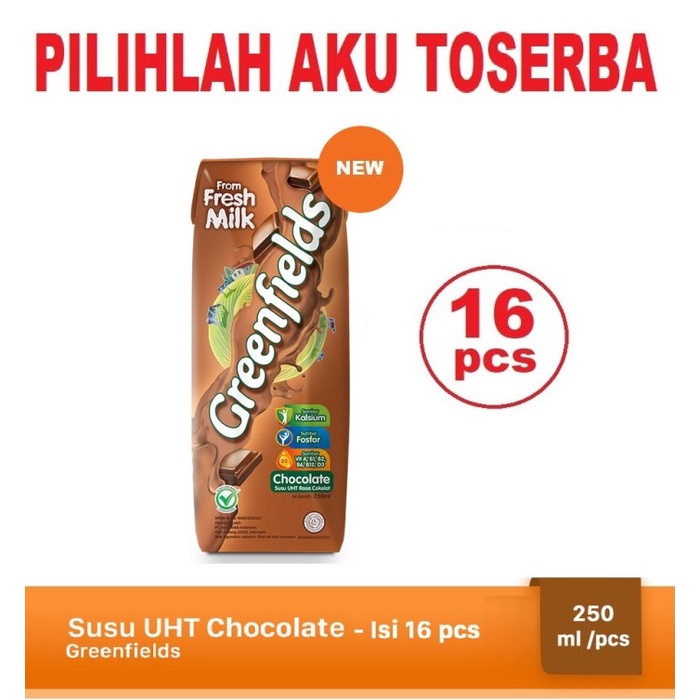 

Susu Greenfields CHOCOLATE 250 ml - ( HARGA 16 pcs )