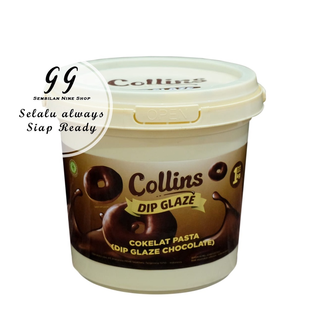 

COLLINS DIP GLAZE DARK CHOCOLATE 1 KG Glazing Cokelat Coklat Hitam