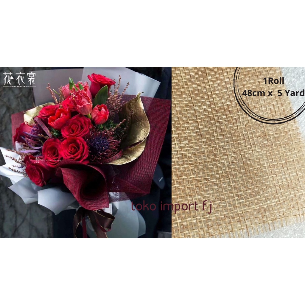 

Flower Wrapping Linen Goni Paper Korean Mesh Bungkus Buket Bunga 1roll Kain Jute - Kain Linen Goni Flower Wrap Paper Korean Mesh Fabric - Kertas Karung Jaring - Pembungkus Buket Bunga Money Bouquet Florist Gift Hampers Kado Packaging Souvenir Cellophane