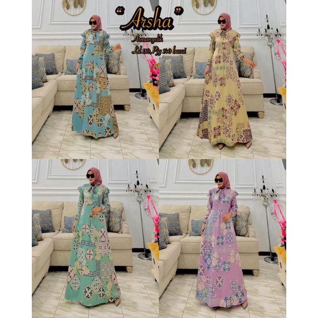 Ready Medan Gamis Wanita Model Terbaru Armany Silk Sutera Baju Perempuan Cantik Viral