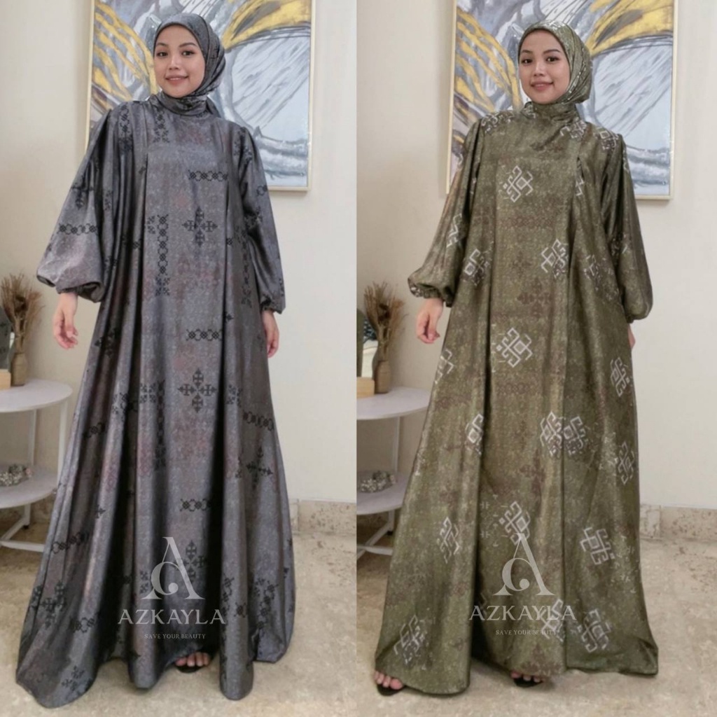 Promo Puncak 10.10 Brands Festival Azkayla Larissa Gamis Set Hijab Bahan Armani Silk Premium Dress M