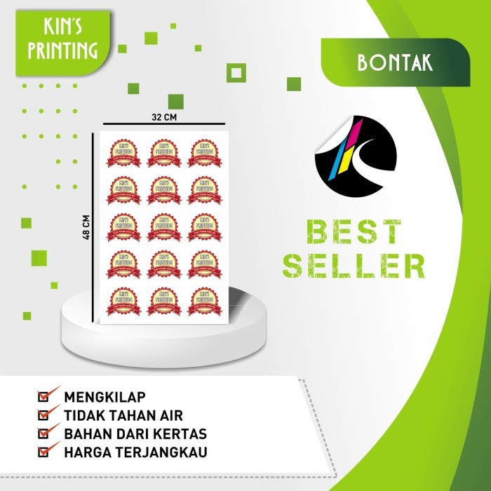 

Print Sticker / Cetak Stiker Bontax A3+ dan Kiss Cut