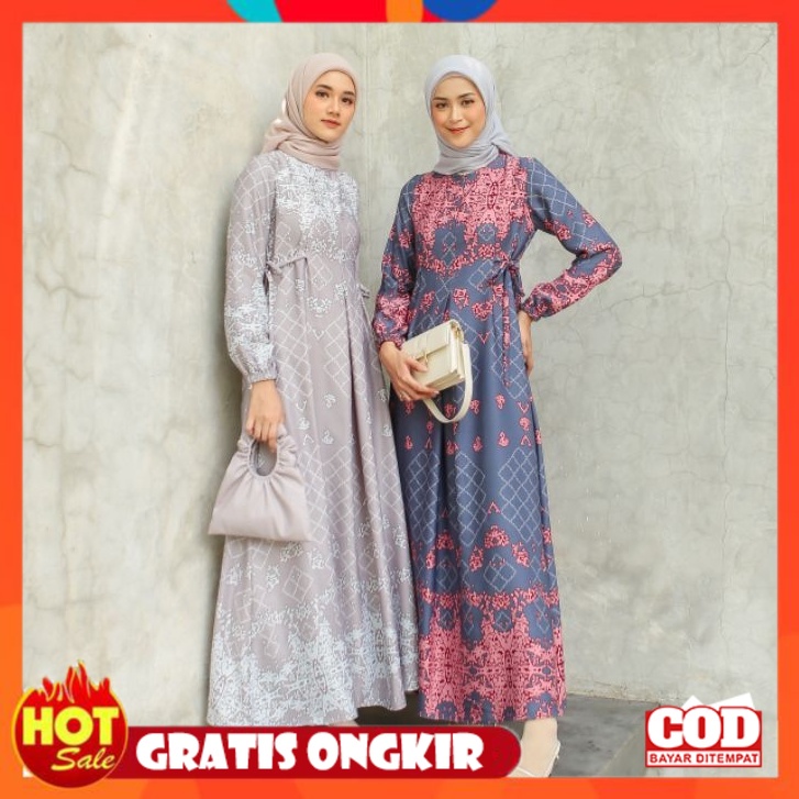 KAIN ADEM HALUS TEBAL / Le Khari Dress Viona Gamis Maxmara Busui Size S - XL