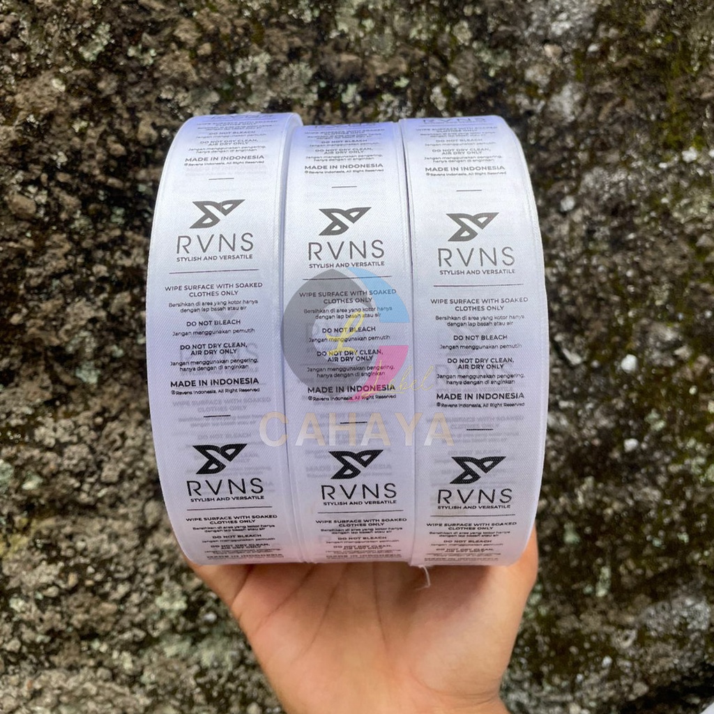 

Label Satin Putih Sablon Premium Label Baju/Label Clothing