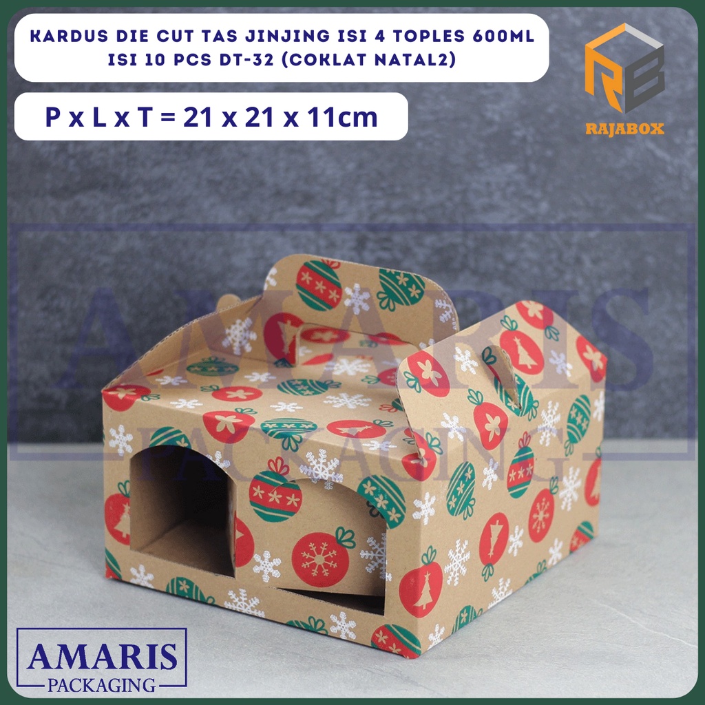 

DT-32 Kardus Die Cut Tas Jinjing Isi 4 Toples Jar (UKURAN TOPLES 10CM DAN TINGGI 10CM)RAJABOX,RB