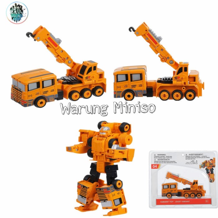 Miniso Transform Variant Toy Mainan Mobil Robot Anak-Anak - Excavator