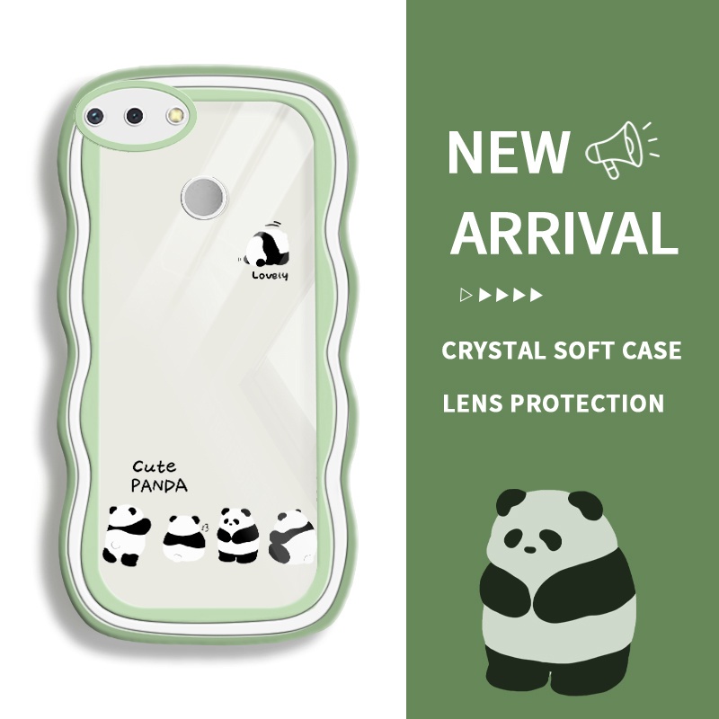 Case hp for Redmi 6 6A 8 8A Pro 8A Dual 7 Y3 8A Panda bundar yang lucu bermain air Soft Silicon Wave