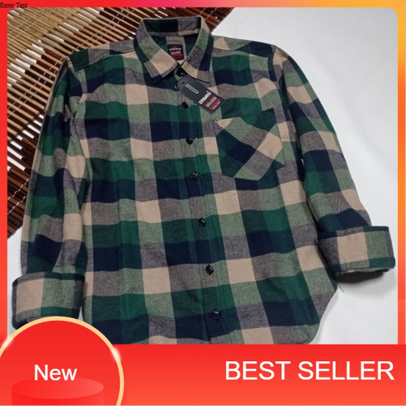 Embano Kemeja Flanel Pria Premium Lengan Panjang Baju Pria Kotak Garis Merah Hitam Catur/distro mera