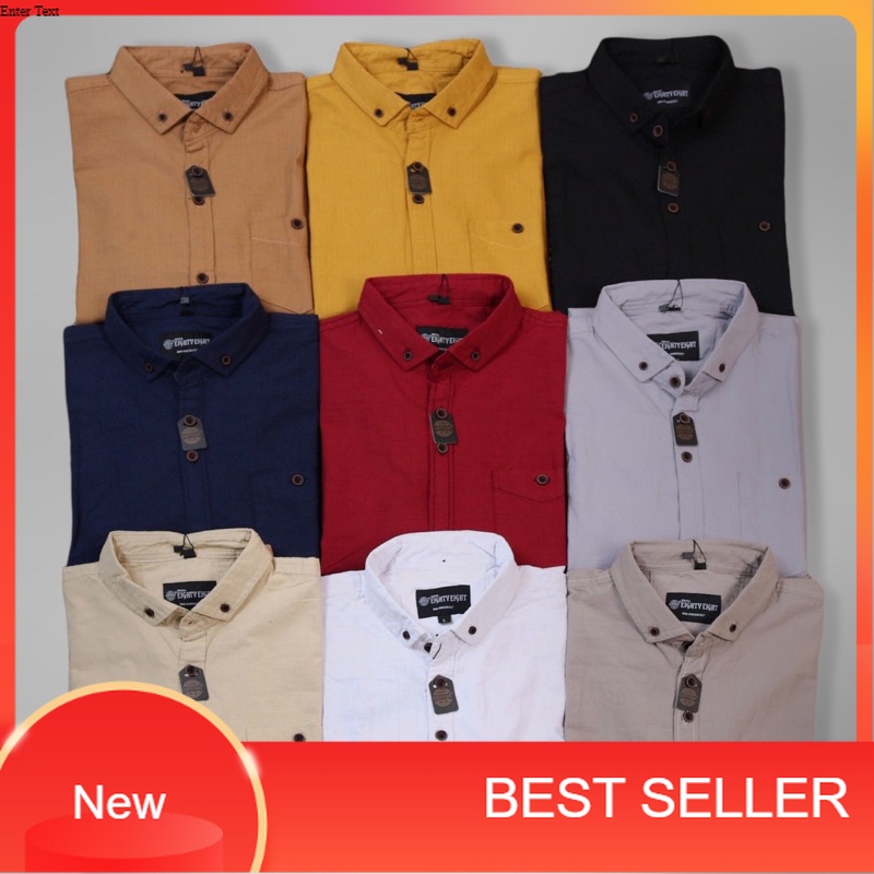 KEMEJA POLOS LENGAN PANJANG BRILL EIGHTY EIGHT 88 PREMIUM PRIA WANITA TERLARIS HEM GHAZLAND HITAM NA