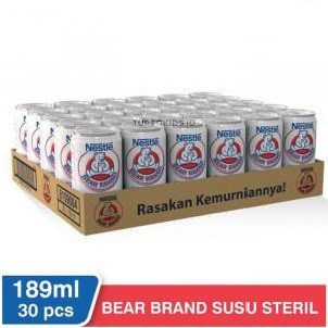 Bear Brand susu steril murni 1 krat/30 pcs 189ml