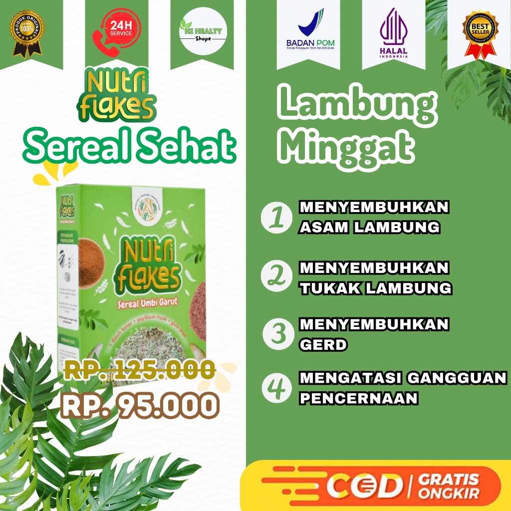 

ORIGINAL NUTRIFLAKES 1 BOX SEREAL SEHAT UNTUK LAMBUNG DAN MASALAH PENCERNAAN SATU BOTOL SEREAL DIET SEREAL AMAN Membantu mencukupi kebutuhan serat harian Mengontrol kadar kolesterol