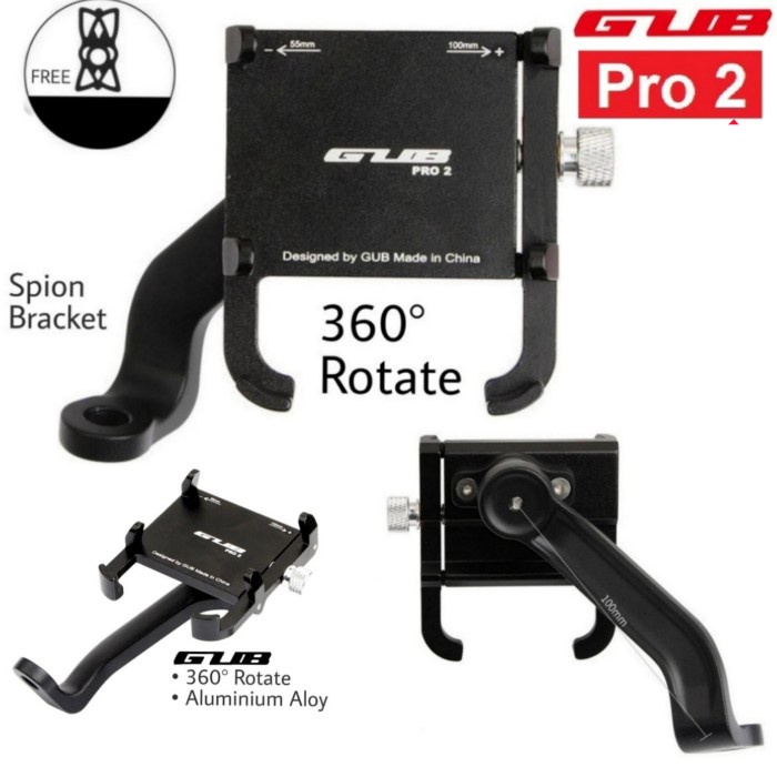 Set Phone Holder Smartphone Spion Sepeda Motor GUB P10 P30 Pro 2 BASE