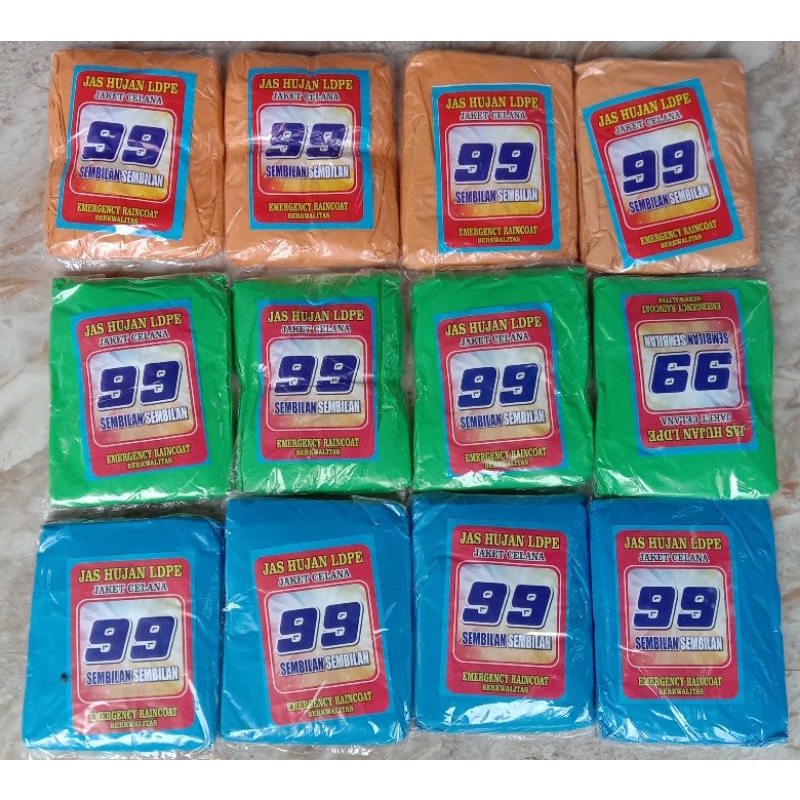 (1pcs) Setelan BAJU CELANA/Mantel/Mantel plastik/jas hujan plastik