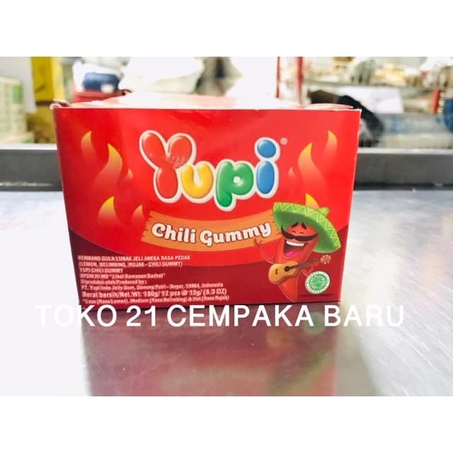 Yupi CHILI GUMMY 1 box isi 12 pcs | Permen Yupi Jeli Jelly Murah Promo