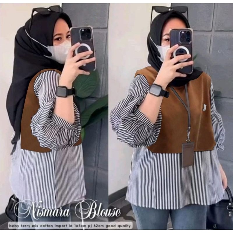 NISMARA BLOUSE / BLOUSE WANITA / BLOUSE KANTORAN / ATASAN WANITA / BAJU CEWEK / BAJU KANTOR / ATASAN