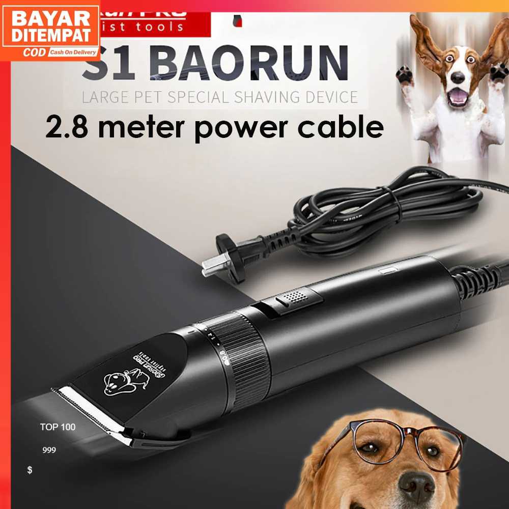 ( 100% ORI ) BaoRun PRO Alat Cukur Bulu Binatang Electric Pet Dog Hair Clipper - S1