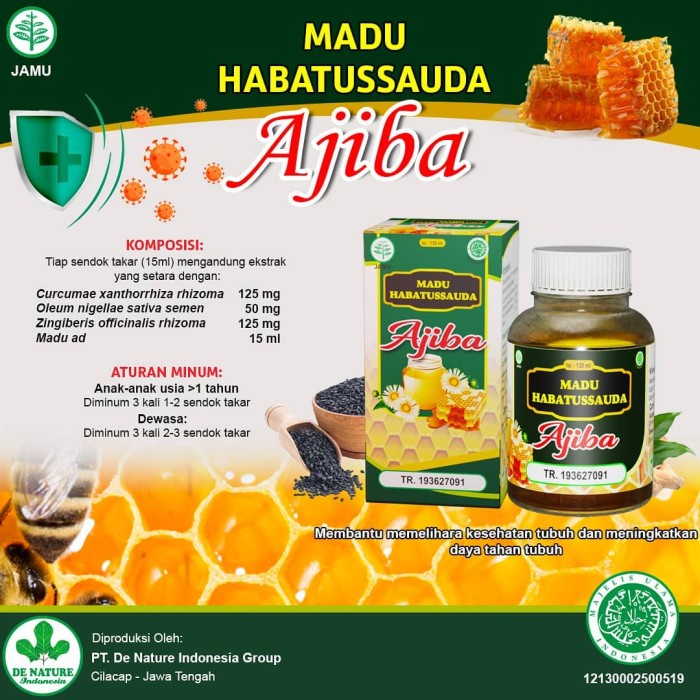 

Ajiba Madu Habatussauda Asam Lambung De Nature Garansi Asli 100%