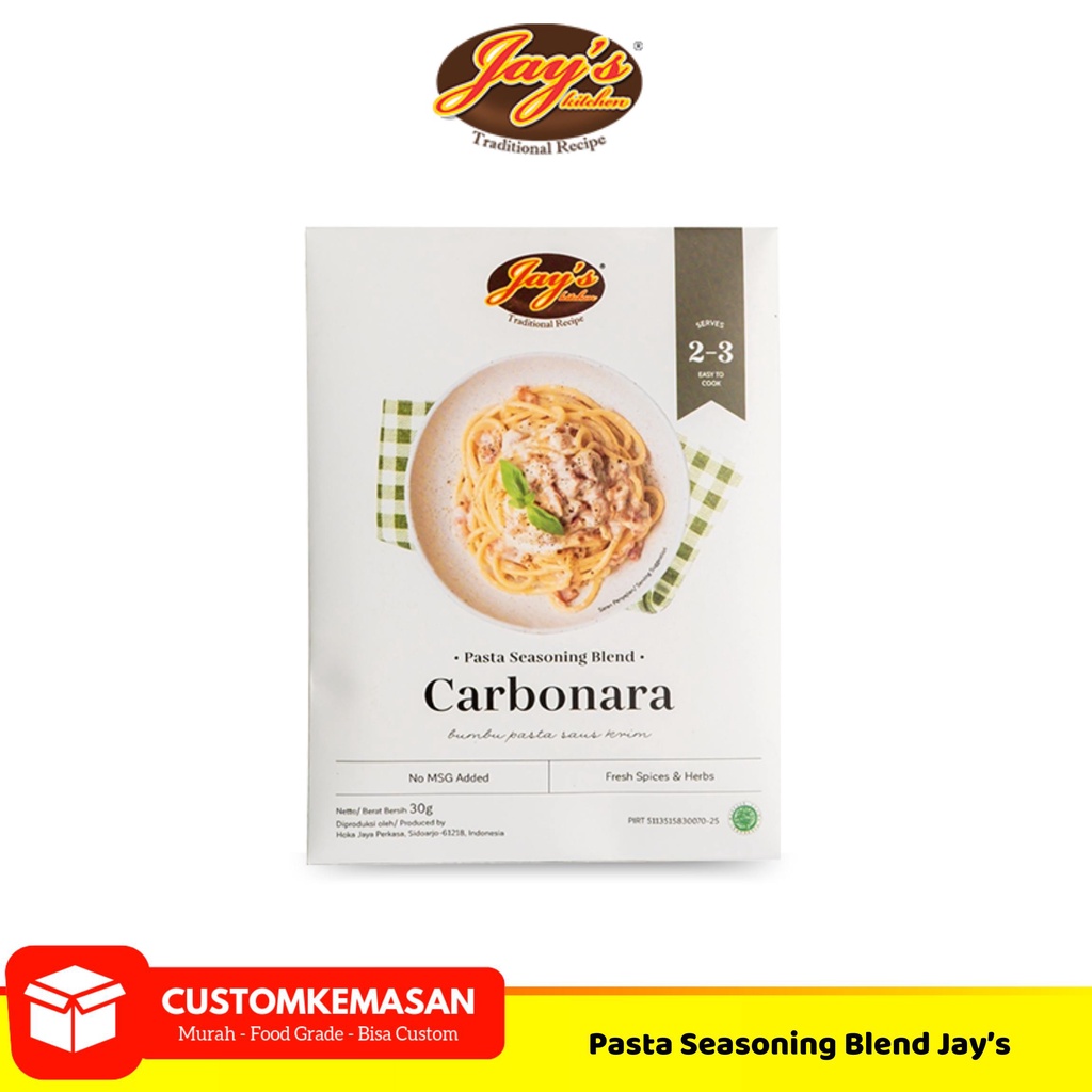 

Jays Carbonara Pasta Seasoning Blend / Carbonara Pasta / Saos Bolognese / Saus Spaghetti / Bolognese Sauce / Saos Spageti Bolognese / Jays Pasta Seasoning Blend / Bumbu Pasta Spaghetti / Bumbu Spaghetti / Bumbu Instan