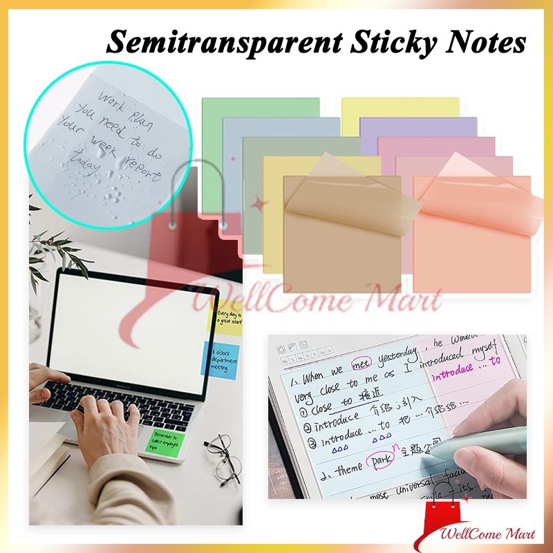 

Semitransparent Sticky Notes / Memo & Sticky Notes Transparan / Transparent Sticky notes untuk sekolah kantor