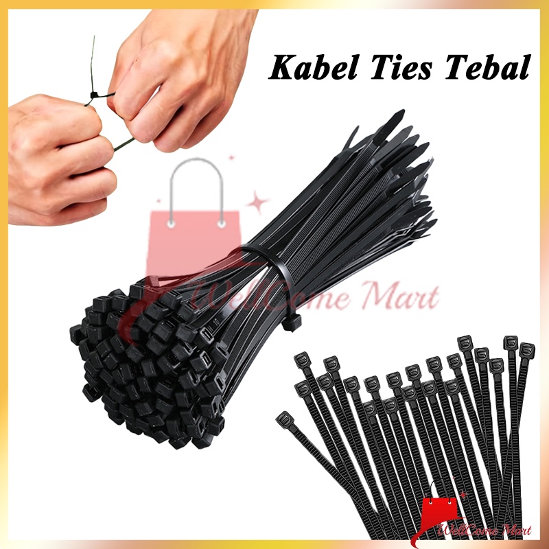 

Cable Ties White Tali Serut Pengikat Plastik / Cable Tis Hitam / Kabel Ties Tebal