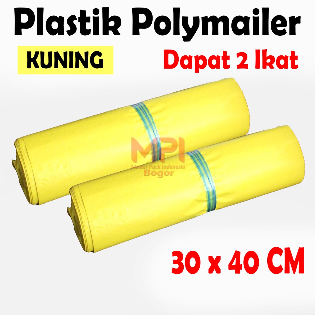 

2 IKAT - Plastik Polymailer Kuning 30 x 40 cm / Plastik Polimer / Pelastik packaging Kantong Amplop - Master Pack Indonesia