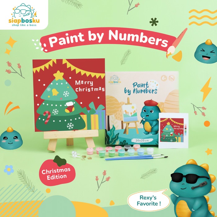 

[[ JS - BEST SELLER ]] KANVAS LUKIS ANAK 20x20 CM NATAL CHRISTMAS CANVAS PAINTING BY NUMBER - Xmas Tree