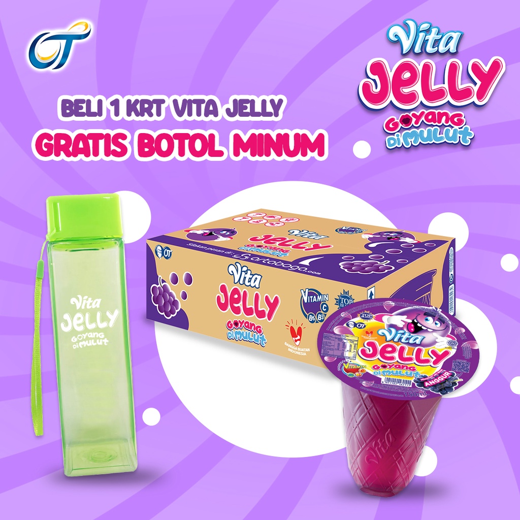 

Vita Jelly Drink - Anggur 150ml - [1 Karton 24 Pcs] + Free 1 Botol Minum