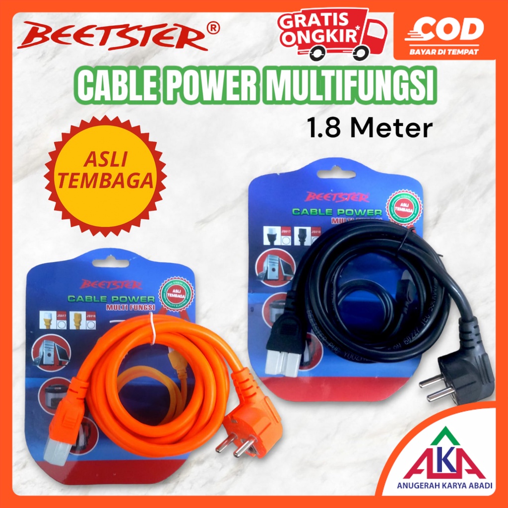 KINTO / BEETSTER Kabel Power Komputer / CPU / PC / Rice Cooker / Kompor Listrik Tembaga