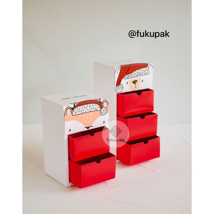 

Kotak Natal Laci (10pcs) Christmas Drawer Box, dus hamper dessert box - 2 LACI