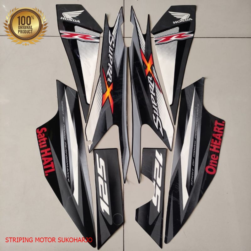 (ORI) striping honda supra x r 125 2013 hitam full kualitas original