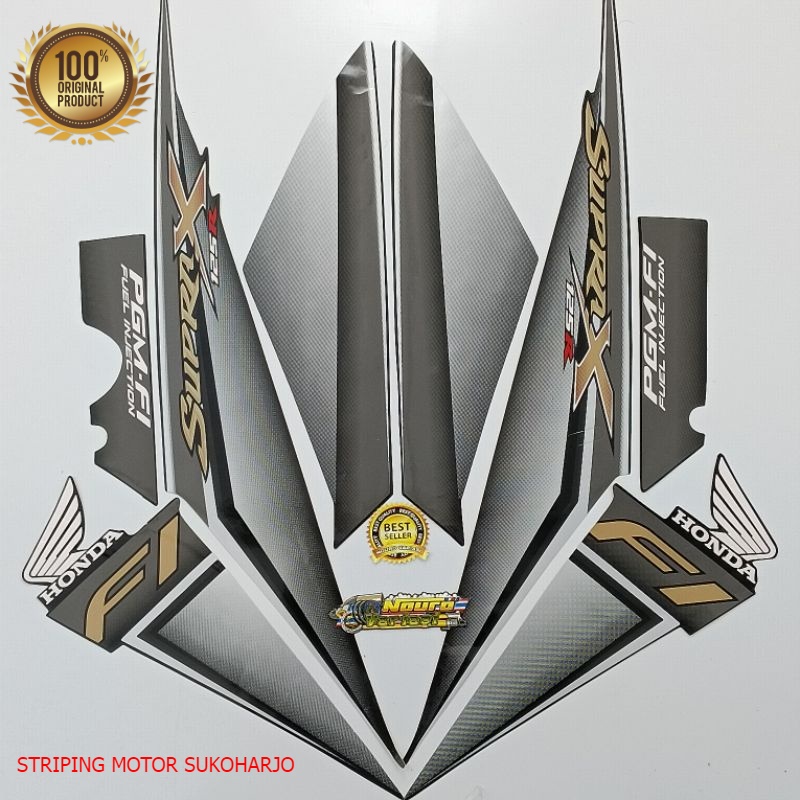 (ORI) Striping honda supra x 125 r 2009 2010 pgm fi  abu grey kualitas original