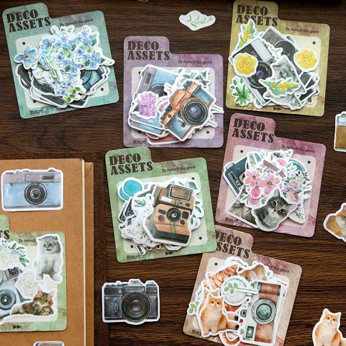 

Stiker Kucing Deco Collection Lucu Isi 40 Lembar/ Pack Vintage Retro