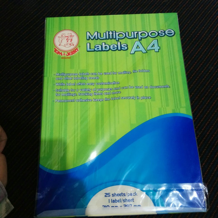 

Ay00! Label Stiker A4 Tom & Jerry / Multipurpose Label A4 isi 25 lembar
