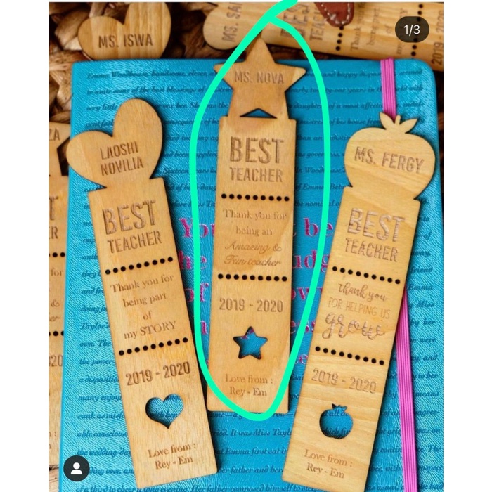 

Custom Wooden Book Mark Kayu | Pembatas Buku Unik Rustic Bookmark