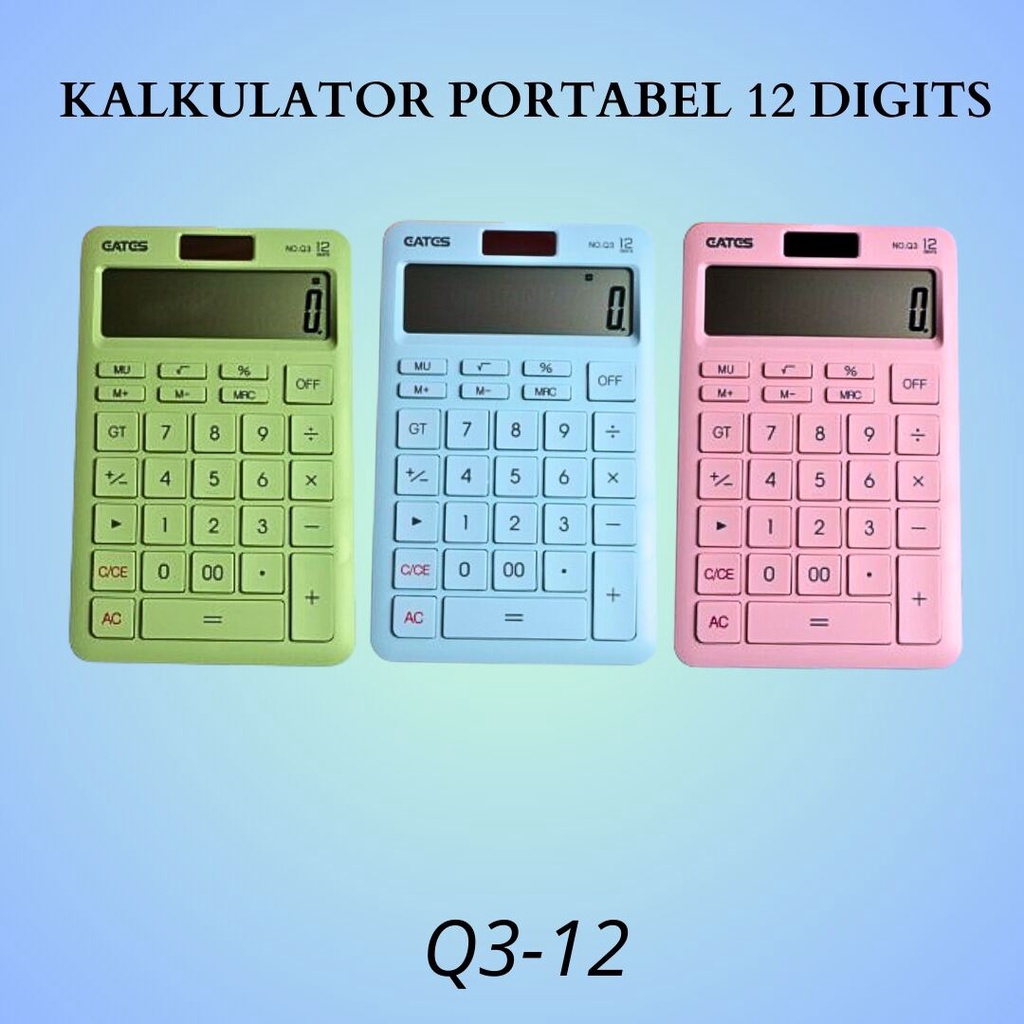 

Kalkulator Portable 12 Digits (Q3-12) 1 Pcs