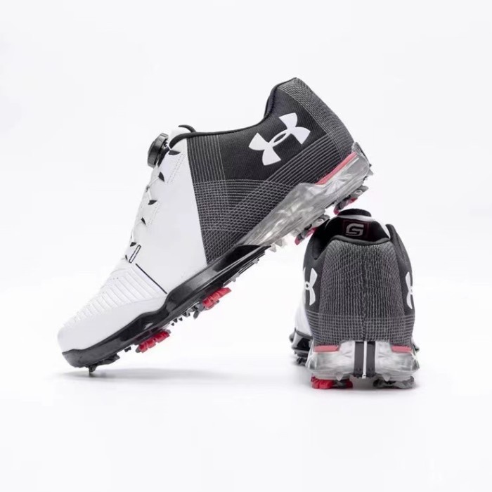 UA Golf BOA sepatu pria men golf shoes black white