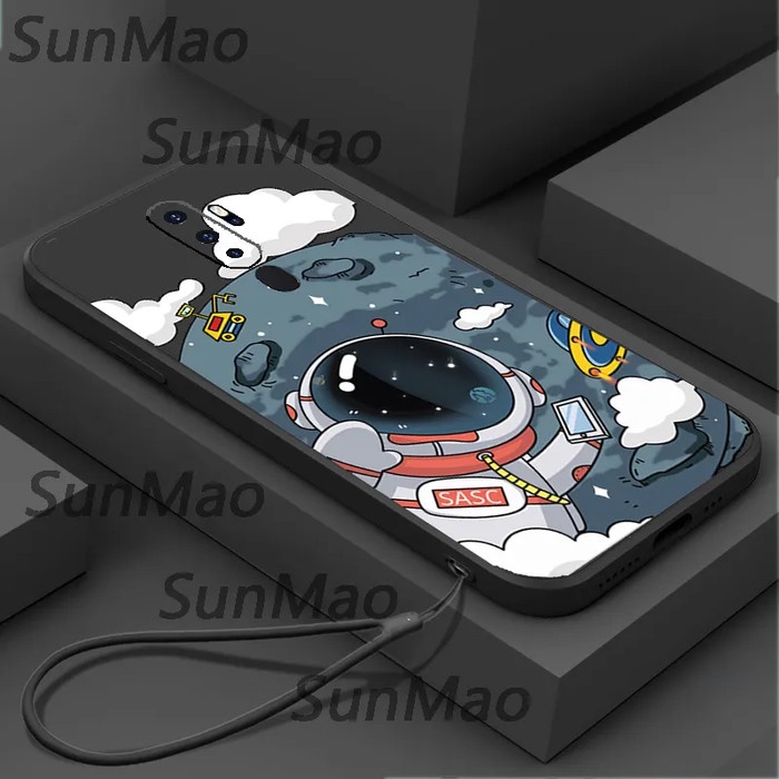 Soft Case Oppo A9 2020 CUTE ASTRONAUT Cover Matte Silicone Casing