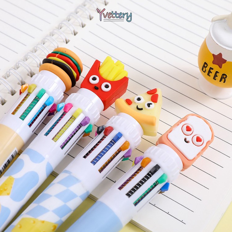 

❤️COD Pena Bolpoin 10 Warna Pena Siswa Alat Tulis Kantor Beruang Lucu-Yy