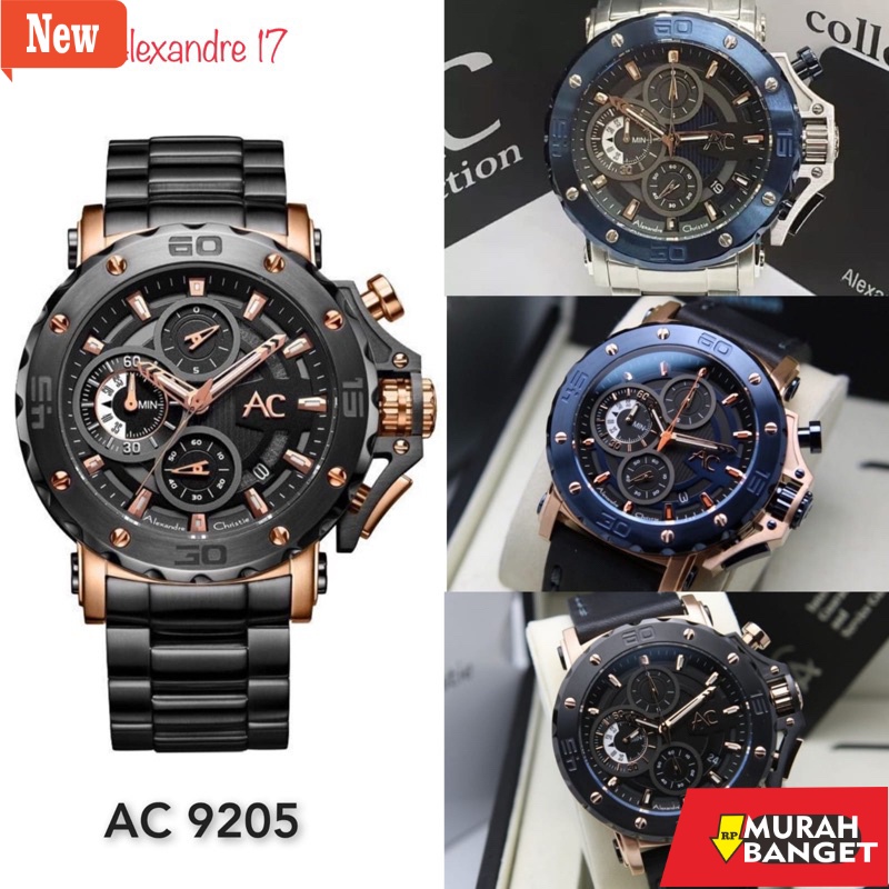 cocok buat kerja- AC 9205 Alexandre Christie AC9205 Jam Tangan Pria AC 9205 Rantai / 9205 Original