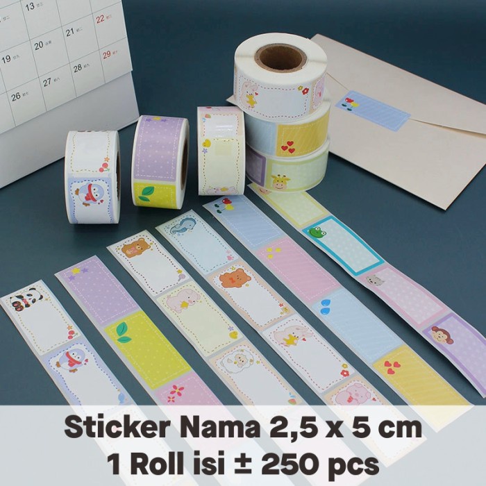 

Stiker Label Nama Sampul Buku Tag Toples 2,5 x 5 cm (1 roll/±250 pcs)