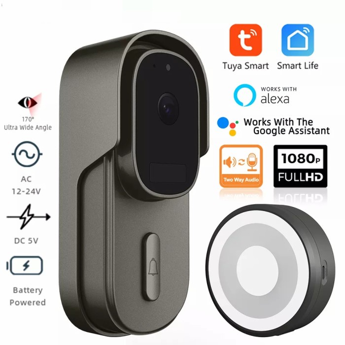 Smart Doorbell Camera support Tuya, Alexa / Google home Assistant