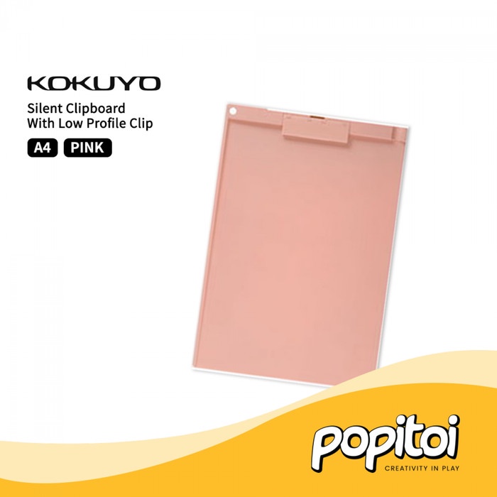 

Andma Kokuyo Silent Clipboard A4 Portrait Clip Papan Tulis Jalan Dada Ujian - PINK