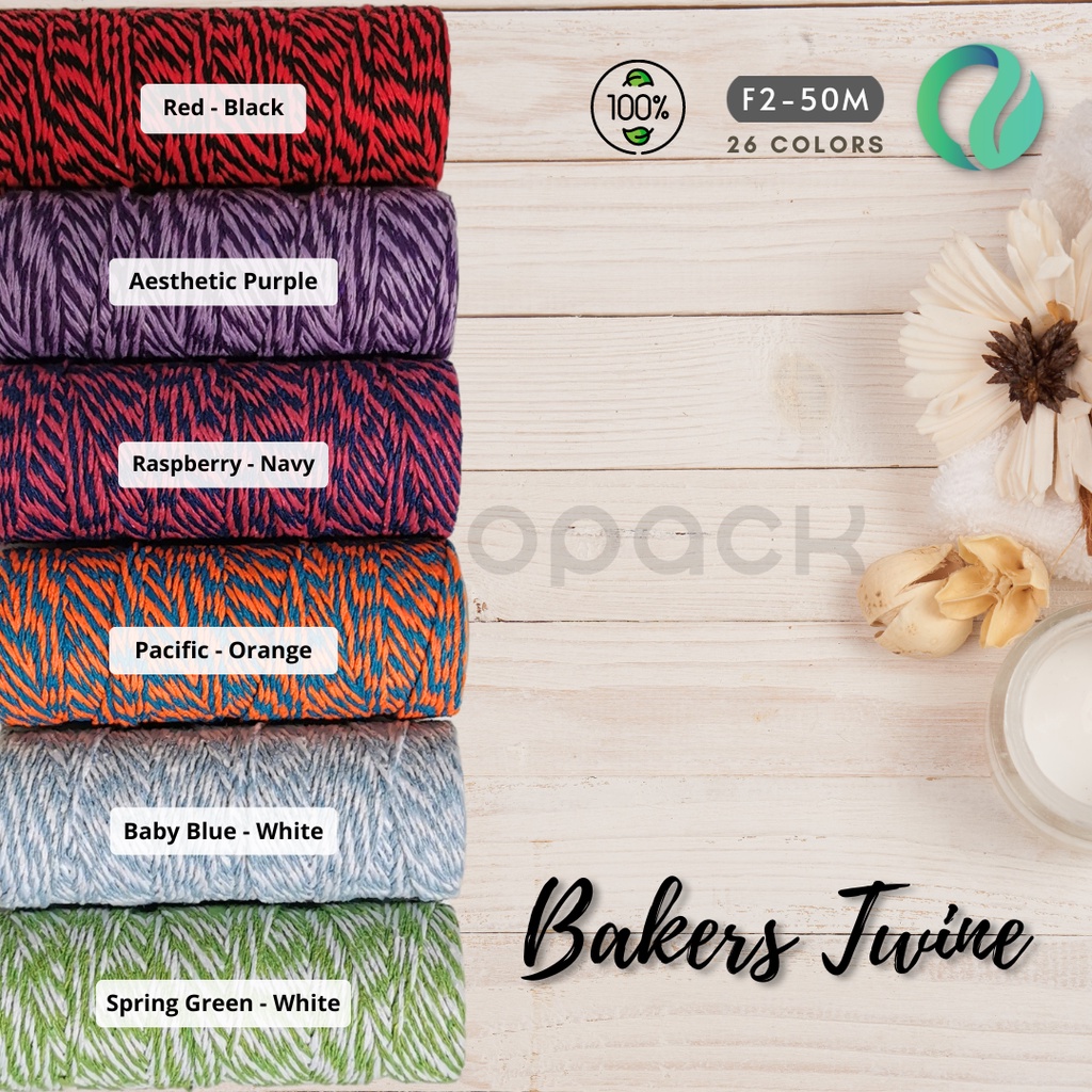 [NEW] Bakers Twine Benang Ikat Katun Hias Tali Warna 2mm 50M