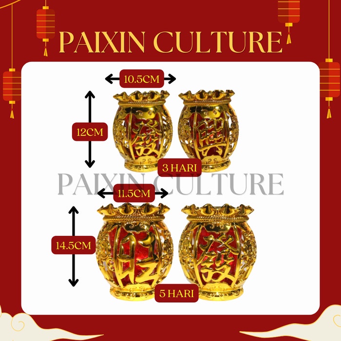 Lilin Jelly Bulat Wang / Fa/ Lampion Lilin Puja Sembayang 3 & 5 hari