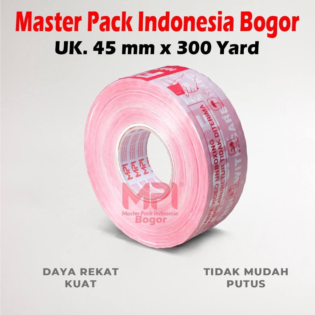 

2 PCS - Lakban Fragile Unboxing Merah Putih 45 mm x 300 Yard - Wajib Unboxing 300 Yard MPI Jumbo