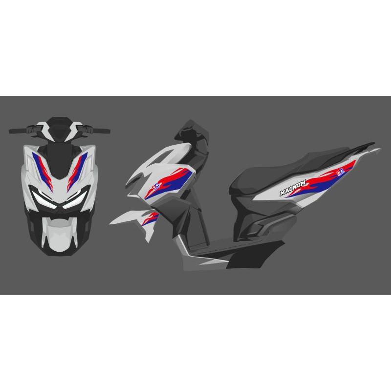 STRIPING STICKER TRANSPARAN SKIN TAMIYA MAGNUM VARIO 160 Motorcycle