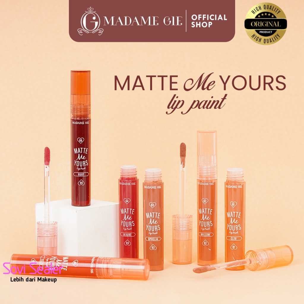 Skin ORIGINAL Madame Gie Matte Me Yours Lip Paint - Make Up Lipstik Lip Cream Madam MadameGie