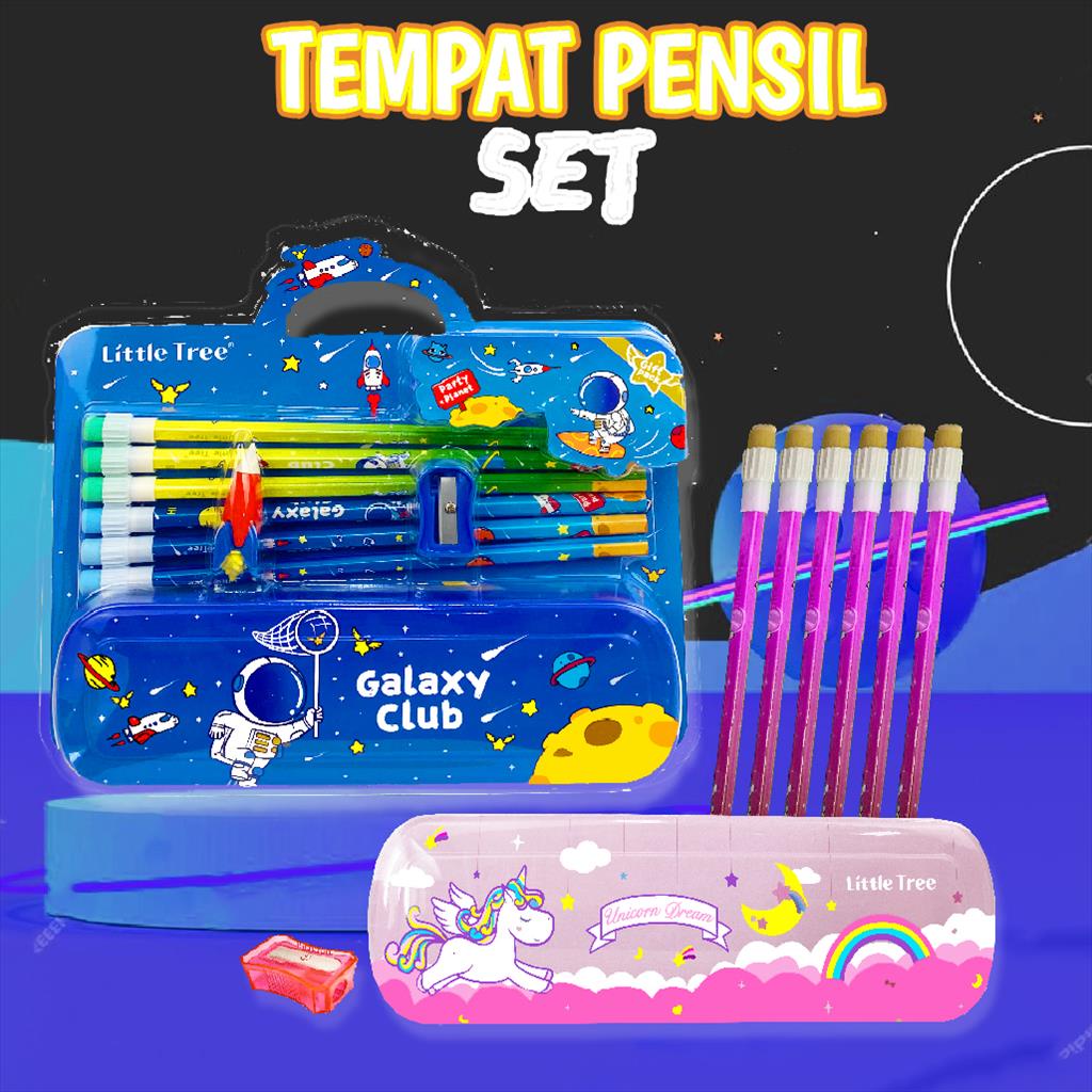 

Alat Tulis Anak Lengkap Tempat Pensil Anak 9in1 Karakter 8001-E