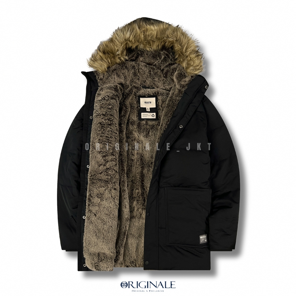 Jaket Parka Puffer Pria Ultimate Utility by HLR - Black/Beige